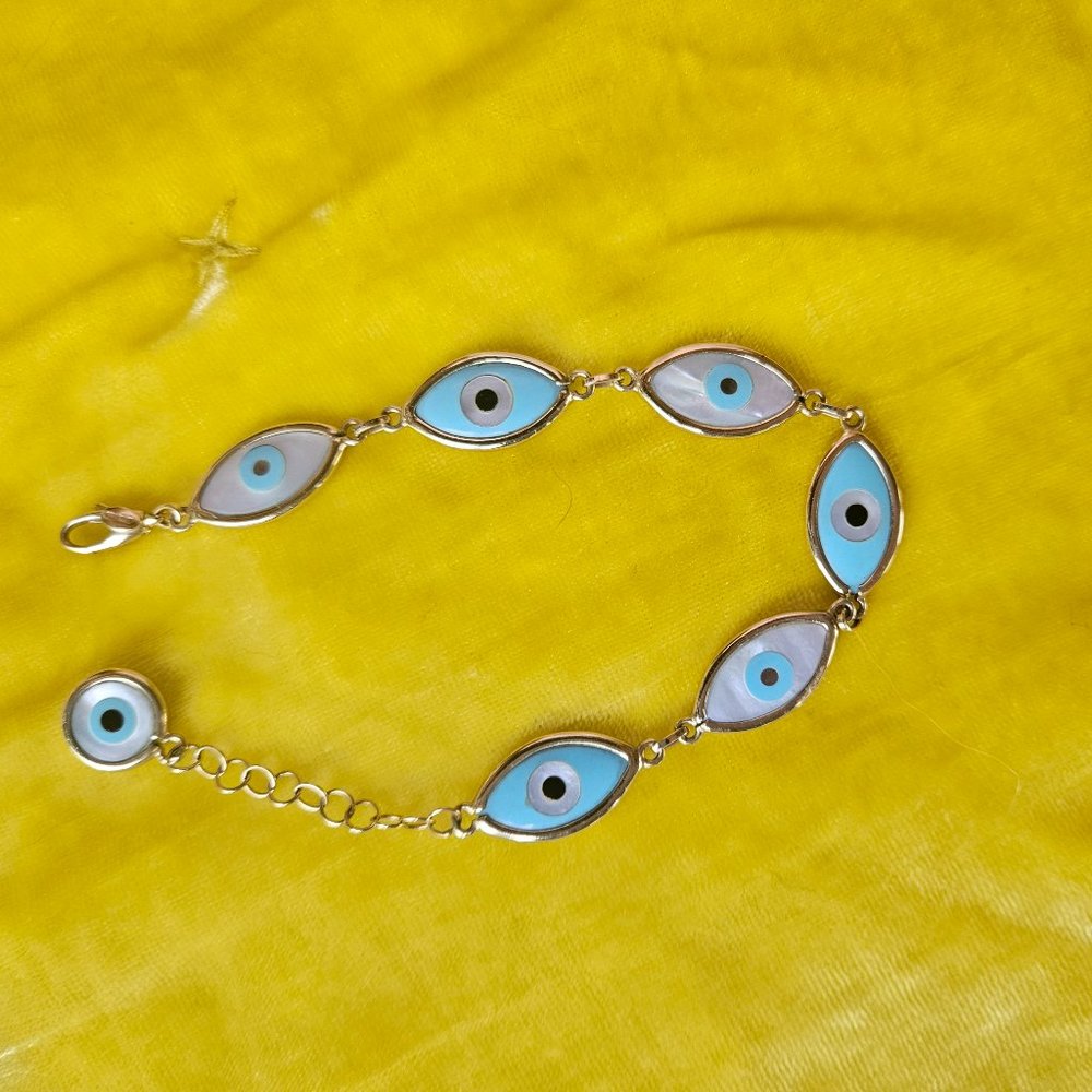 Rare 14k Gold Evil Eye Bracelet